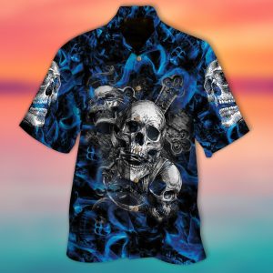 Blue Skull Hawaiian Shirt