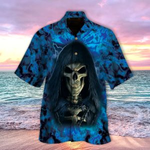 Blue Skull Hawaiian Shirt – Mc0103-1