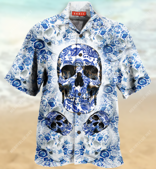 Blue Skull Unisex Hawaiian Shirt
