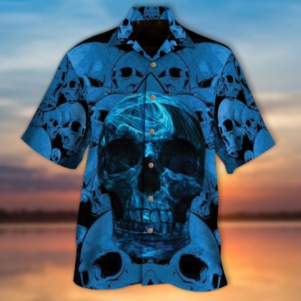 Blue Skulls Halloween Hawaiian Shirt For Men Women Adult