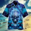 Blue Skulls Smoke Hawaiian Shirt