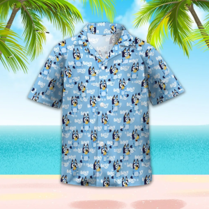 Bluey Mum Family Characters Hawaiian Birthday Shirt