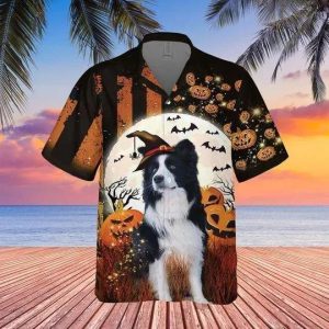 Border Collie Happy Halloween Hawaiian Shirt