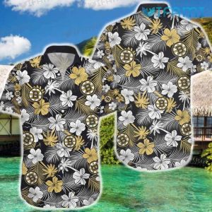 Boston Bruins Hawaiian Shirt Hibiscus Pattern Classic Bruins Gift