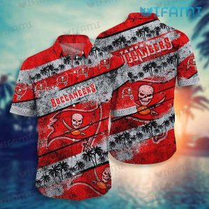 Buccaneers Hawaiian Shirt Fade Pattern Coconut Tree Tampa Bay Buccaneers Gift