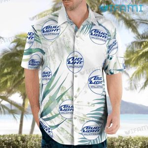 Bud Light Hawaiian Shirt Tropical Leaves Beer Lovers Gift