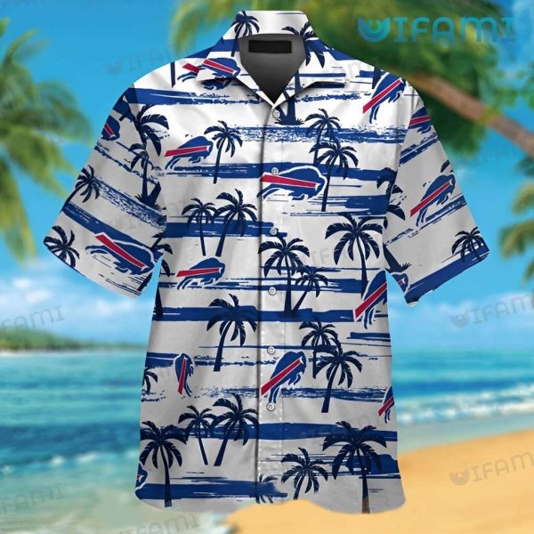 Buffalo Bills Hawaiian Shirt Coconut White Blue Tree Buffalo Bills Gift