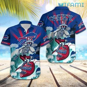 Buffalo Bills Hawaiian Shirt Grateful Dead Skeleton Surfing Buffalo Bills Gift