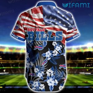 Buffalo Bills Hawaiian Shirt Usa Flag Hibiscus Flower Buffalo Bills Gift