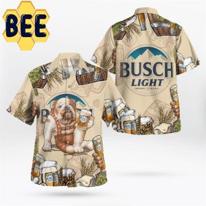 Bulldog Busch Light Beer Hawaiian Shirt-1