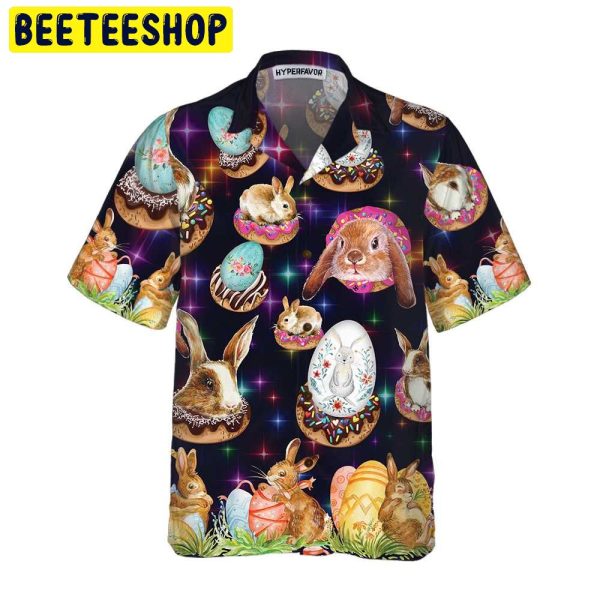 Bunnies In Galaxy Trending Hawaiian Shirt-1
