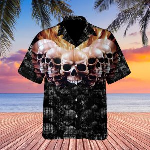 Burning Skull Halloween Hawaiian Shirt