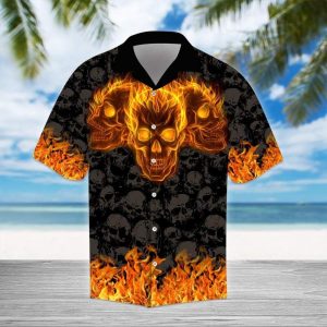 Burning Skulls Hawaiian Aloha Shirts Aloha Shirts