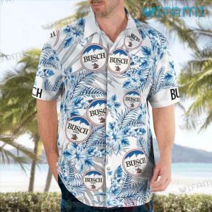 Busch Beer Hawaiian Shirt Blue Hibiscus Flower Beer Lovers Gift