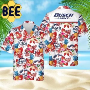 Busch Light Beer Apple Tropical Floral Hawaiian Shirt-1