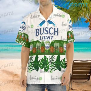Busch Light Hawaiian Shirt Monstera Pineapple Beer Lovers Gift