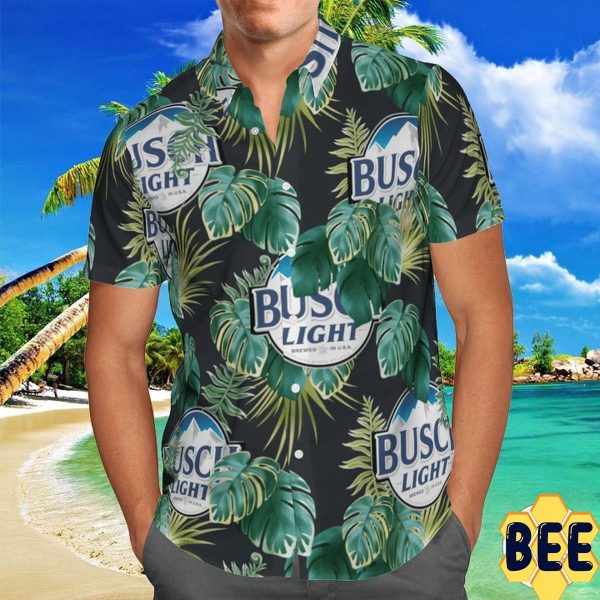 Busch Light Tropical Leaves Trending Hawaiian Shirt-1