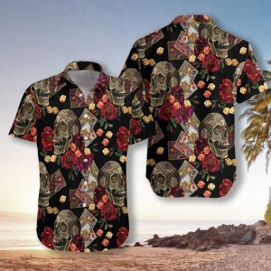 Casino Skull Colorful Hawaiian Shirt Unisex Adult