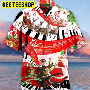 Christmas Piano Unisex Trending Hawaiian Shirt-1