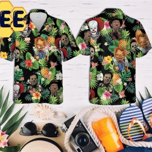 Chucky Jason Michael Freddy Horror Characters Halloween Hawaiian Shirt-1
