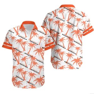 Cincinnati Bengals Coconut Tree Nfl Hawaiian Shirt For Fans-1