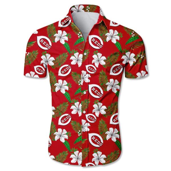 Cincinnati Reds Hawaiian Shirt Tropical flower gift for fans