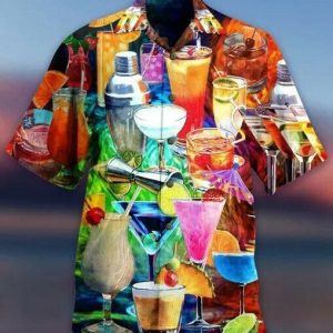Cocktail 3d All Over Printed Hawaiian Shirts