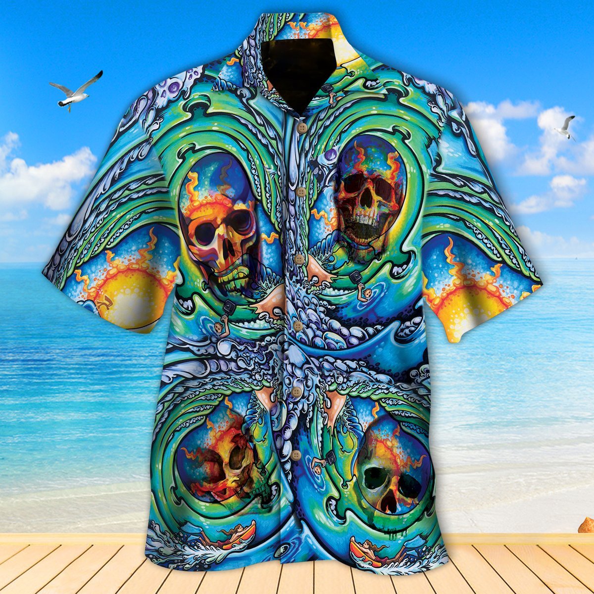 Colorful Skulls Hawaiian Shirt For Men Women Adult Colorful Skulls Hawaiian Shirt For Men Women Adult