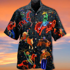 Cowboy And Horse 3d All Over Printed Hawaiian Shirt