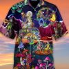 Dont Worry Be Hippie Skull Aloha Hawaiian Shirt Colorful Short Sleeve Summer Beach