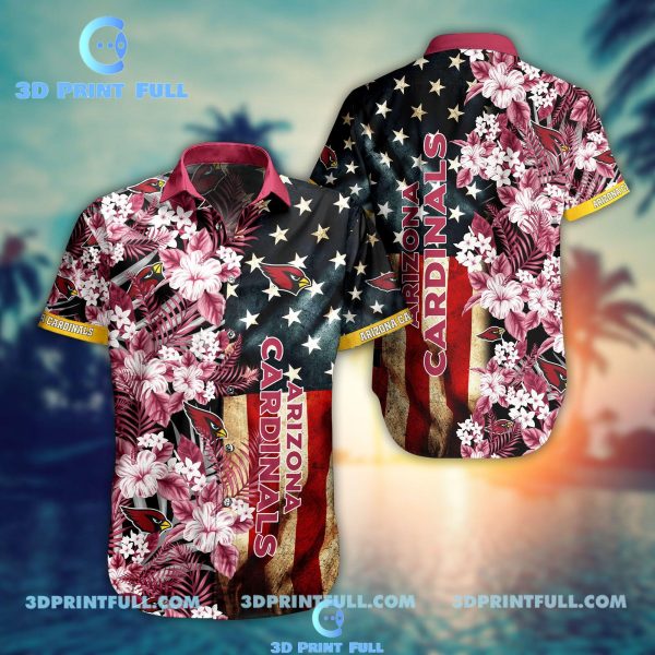 NFL Arizona Cardinals Hawaiian Shirt Flag Flower