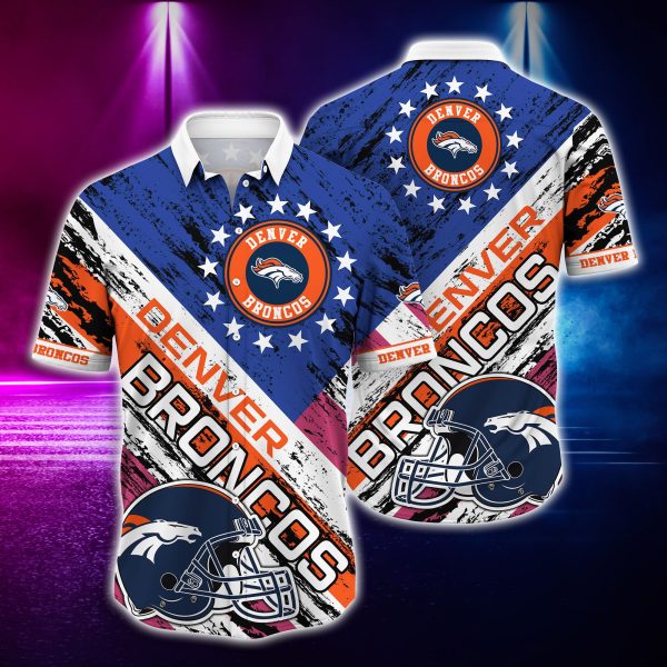 NFL Hawaiian Shirt Denver Broncos and Tshirt rugby helmet