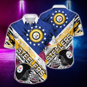 NFL Hawaiian Shirt Pittsburgh Steelers and Tshirt rugby helmet