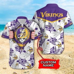 NFL Minnesota Vikings Grateful Dead Gift For Fan Personalized Hawaiian