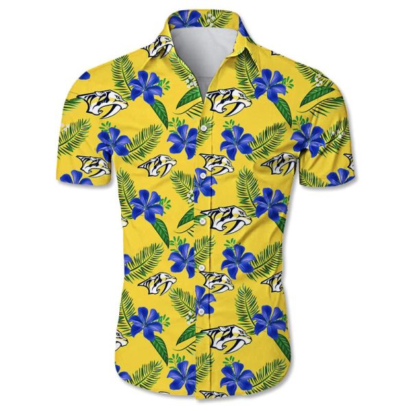 Nashville Predators Hawaiian Shirt Tropical Flower summer