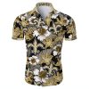 New Orleans Saints Hawaiian Shirt Tropical Flower Short Sleeve