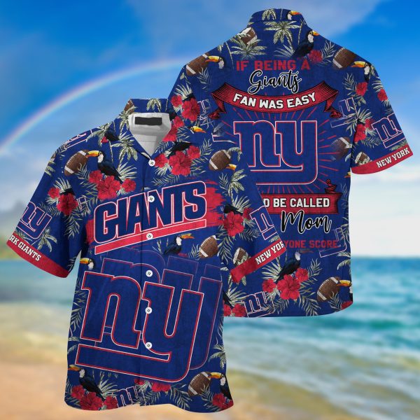 New York Giants NFL Summer Hawaiian Shirt And Shorts Sporty Mom Lets Everyone Score