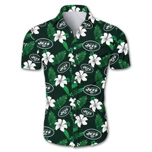 New York Jets Hawaiian Shirt Tropical Flower summer 2020