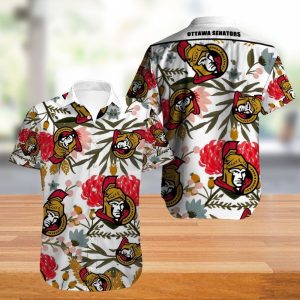 Ottawa Senators Hawaiian Shirt Tropical Flowers summer for fans