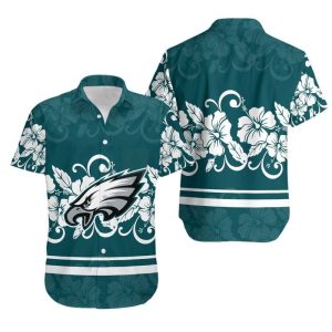 Philadelphia Eagles Hibiscus Flowers Hawaii Shirt and Shorts Summer Co