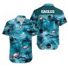 Philadelphia Eagles NFL Football Hawaiian Graphic Print Short Sleeve H