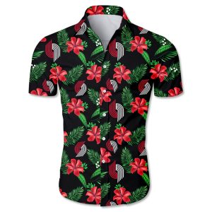 Portland Trail Blazers Hawaiian shirt Tropical Flower summer