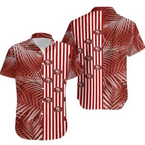 San Francisco 49ers Palm Leaves And Stripes NFL Gift For Fan Hawaii Sh