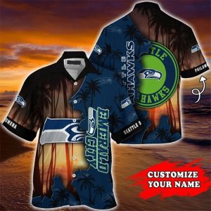 Seattle Seahawks Hawaiian Shirts tropical island personalized