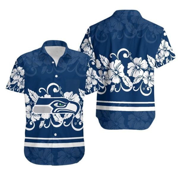 Seattle Seahawks Hibiscus Flowers Hawaii Shirt and Shorts Summer Colle