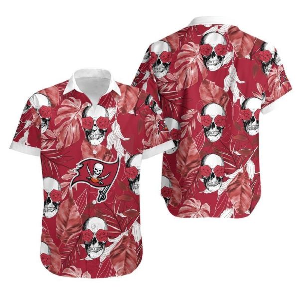 Tampa Bay Buccaneers Coconut Leaves And Skulls Hawaii Shirt and Shorts