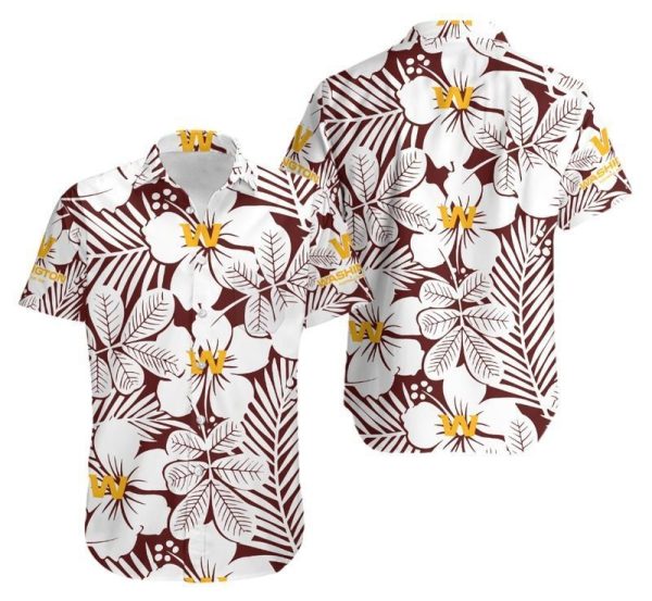 Washington Football Team Flower Hawaii Shirt and Shorts Summer