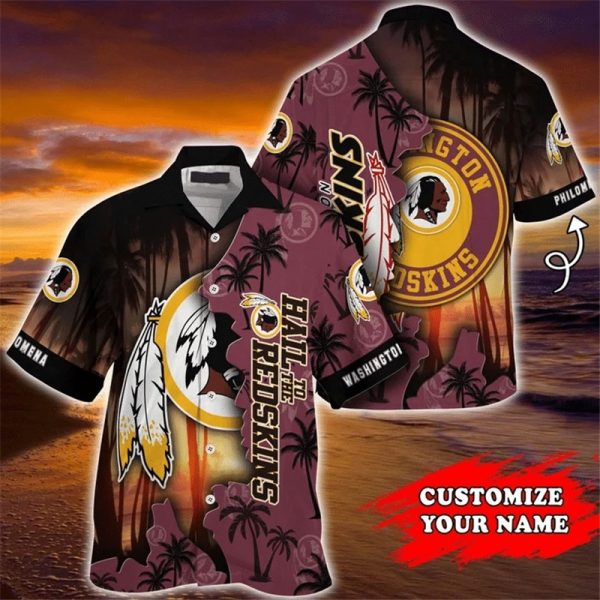 Washington Redskins Hawaiian Shirts tropical island personalized